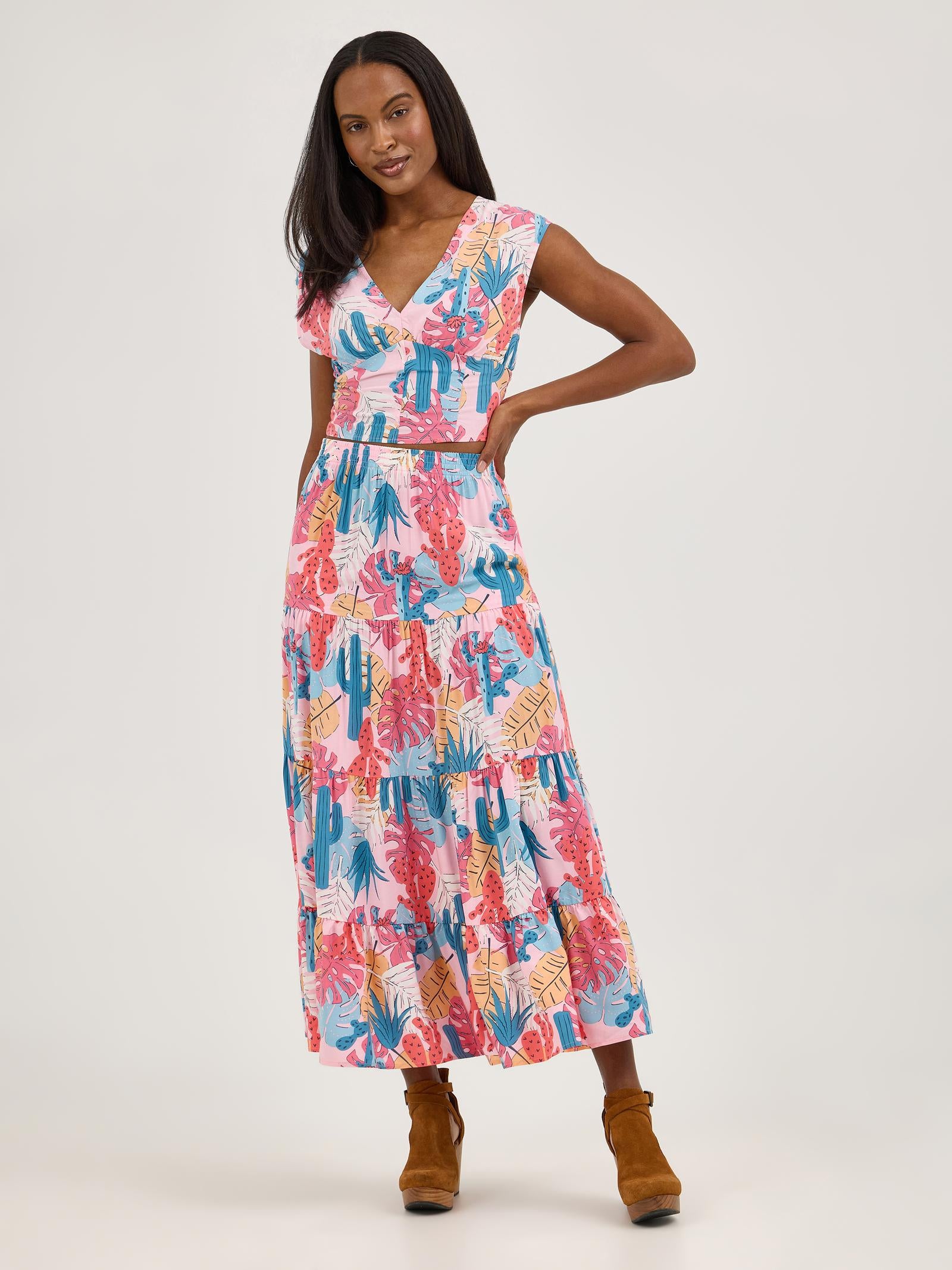 wrangler retro dresses Wrangler Retro® Americana Dress Set-Pink Cacti Blouse – Blondie's Western Wear & Tack, LLC