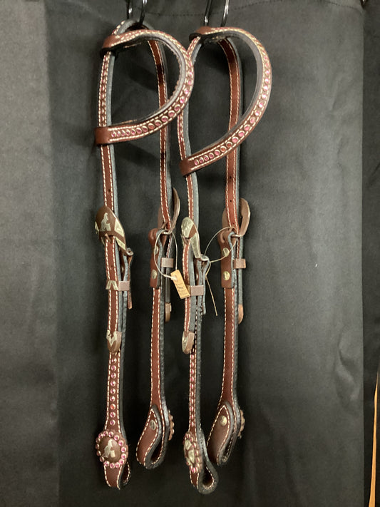 Single ear pink stone Headstall