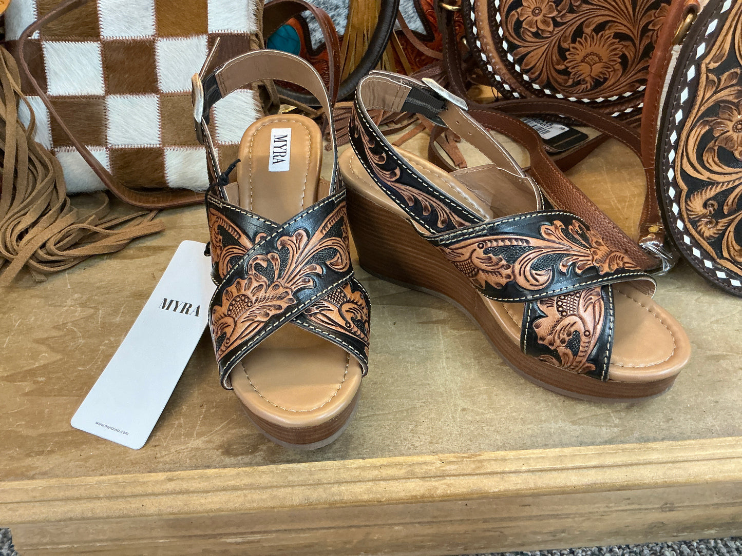 Flower Ridge Hand-tooled Sandals