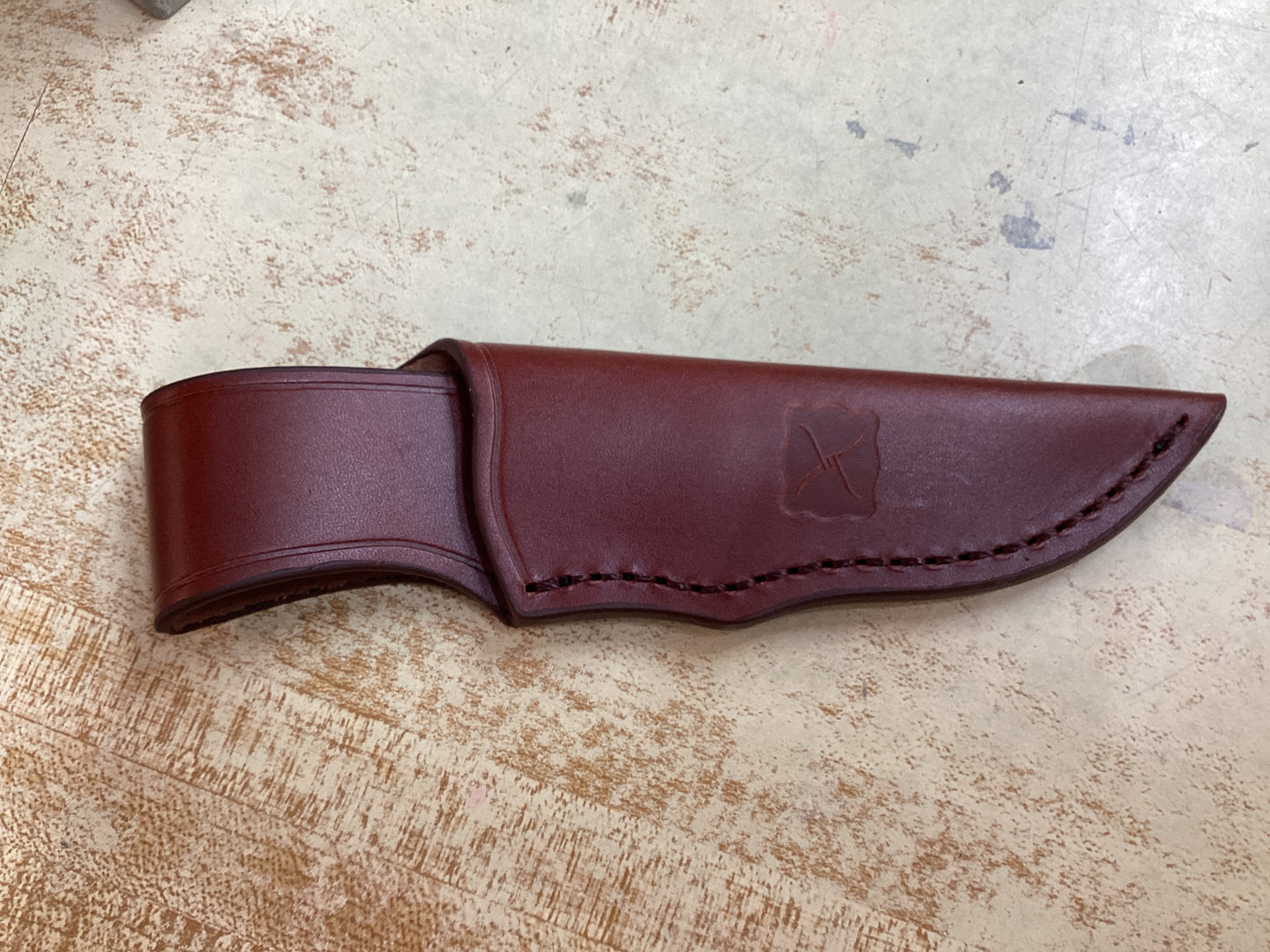 6 1/2” Fixed Blade Stainless Steel Blade with Natural Bone Handle and Leather Sheath