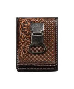 Diamond & Floral Tooling Money Clip Wallet by Nocona Belt Co.®