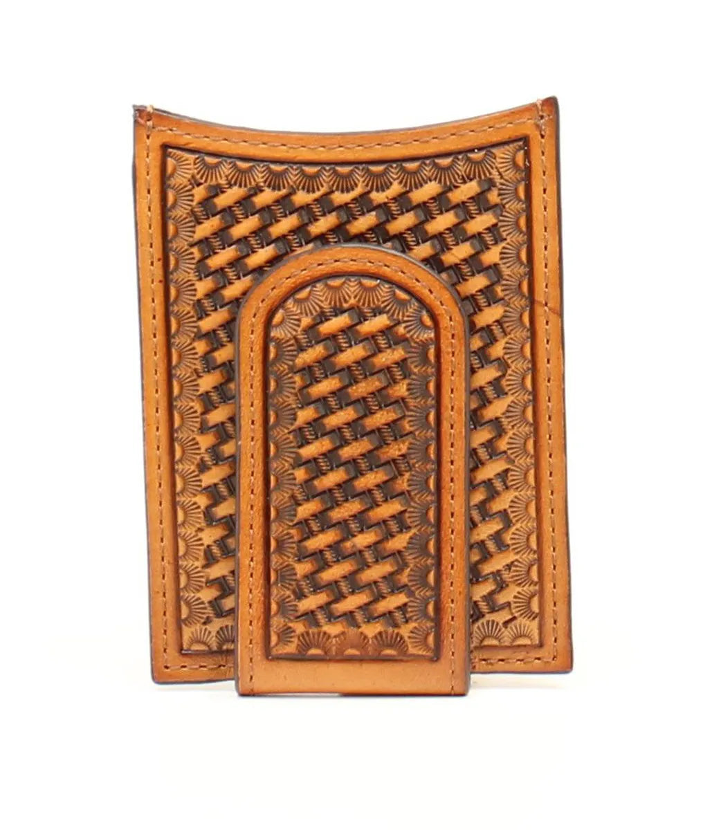 Nocona Belt Co.® Basketweave Tooled Money Clip Wallet