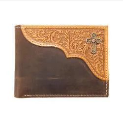 Nocona Belt Co.® Cross and Embossed Corner Bifold Wallet