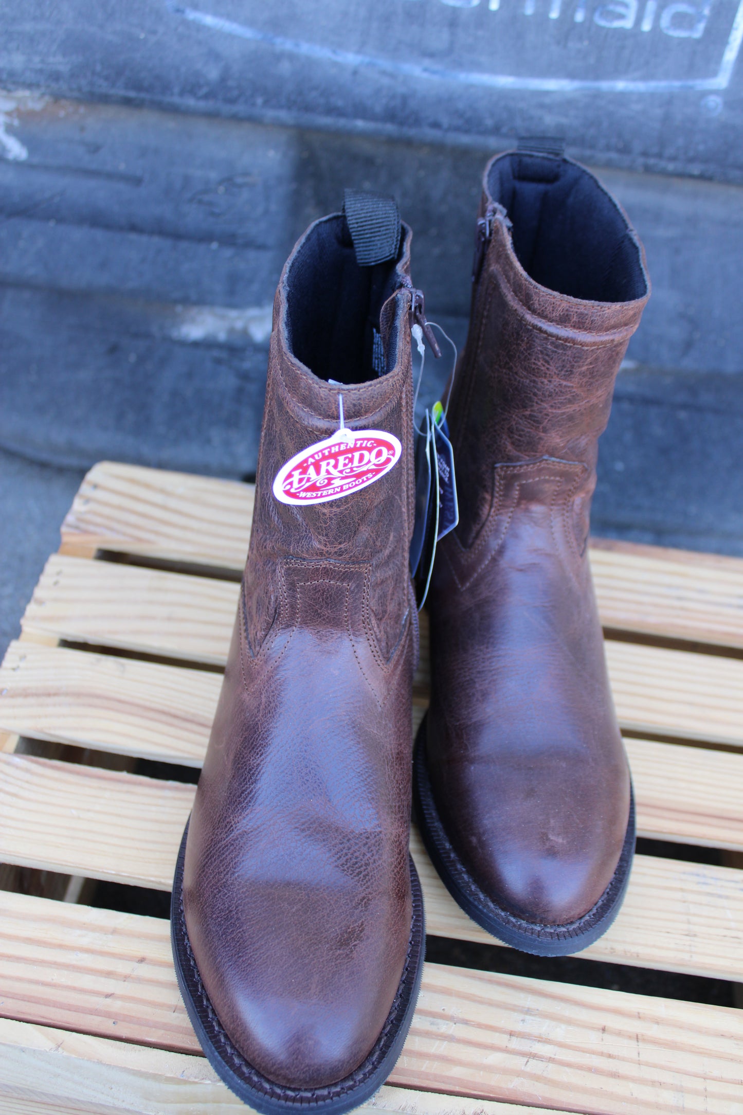 Laredo 62084 Brown Half Boot with Zipper