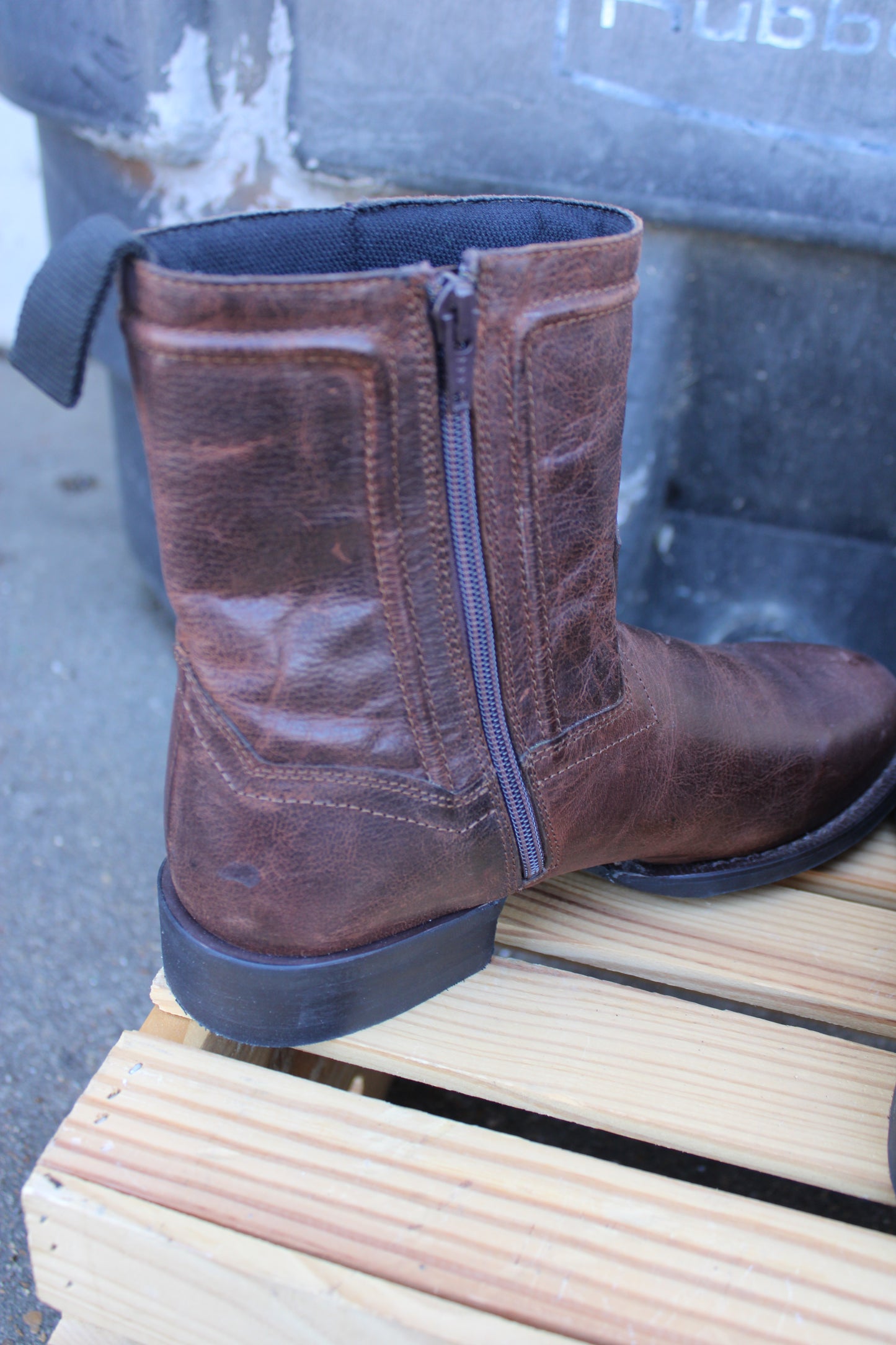 Laredo 62084 Brown Half Boot with Zipper