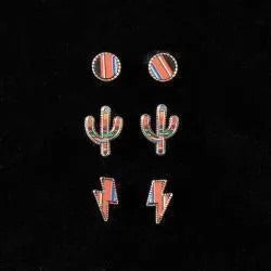 Silver Strike Serape Earring Set