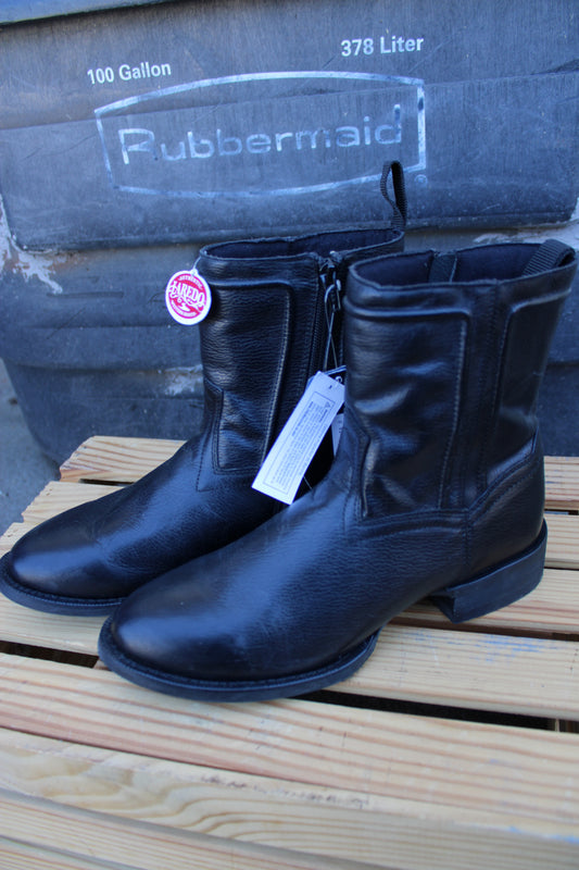 Laredo-Black Half Boot with Zipper