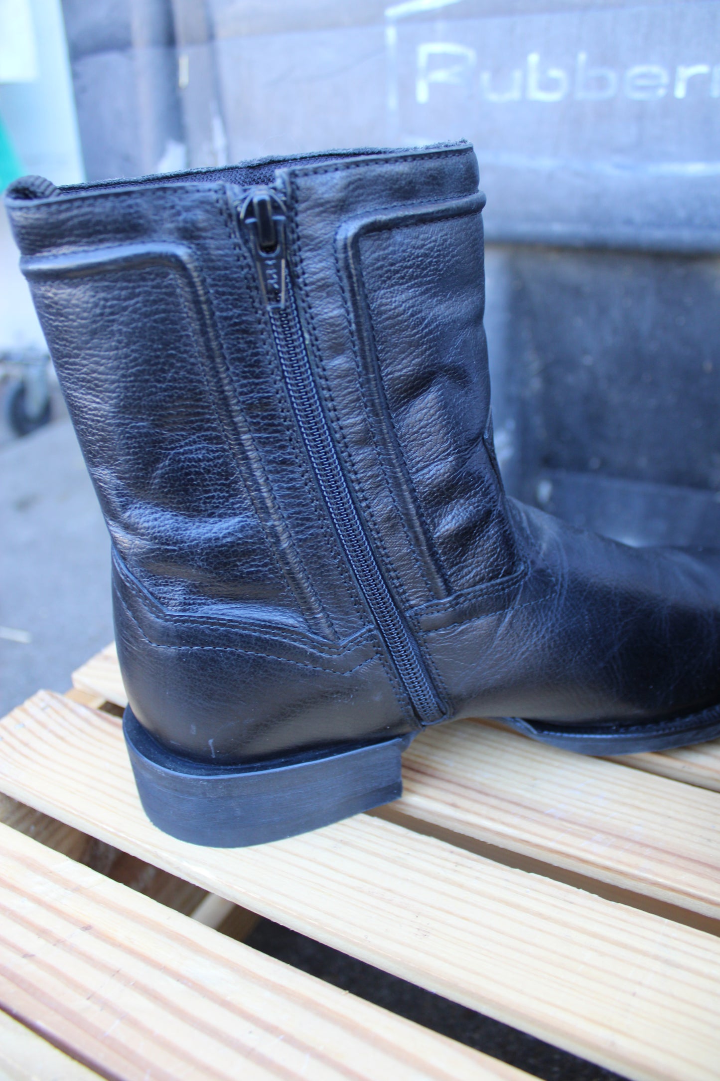 Laredo-Black Half Boot with Zipper
