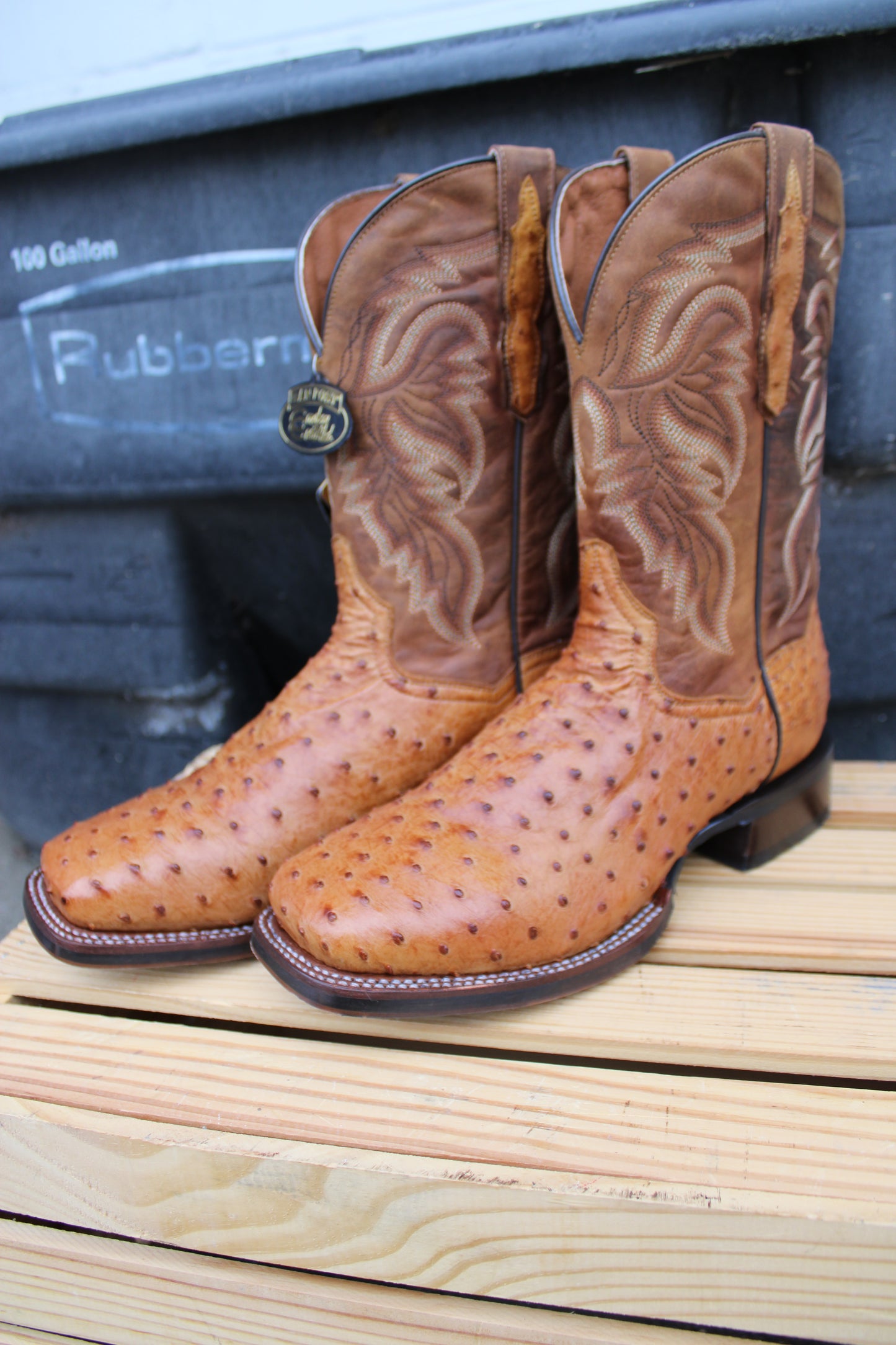 Dan Post Cowboy Certified-Alamosa Full Quill Ostrich-Saddle Tan
