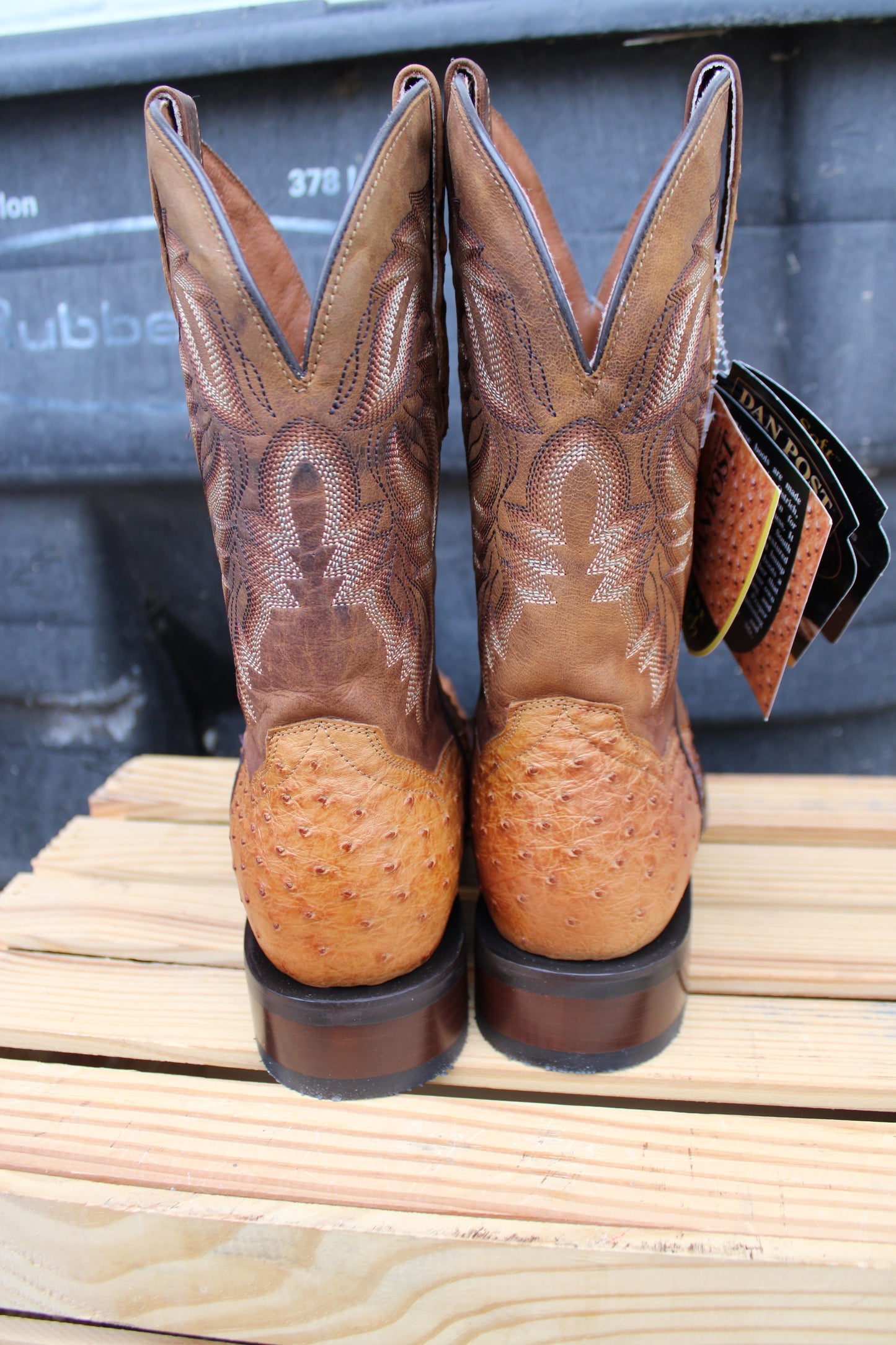 Dan Post Cowboy Certified-Alamosa Full Quill Ostrich-Saddle Tan