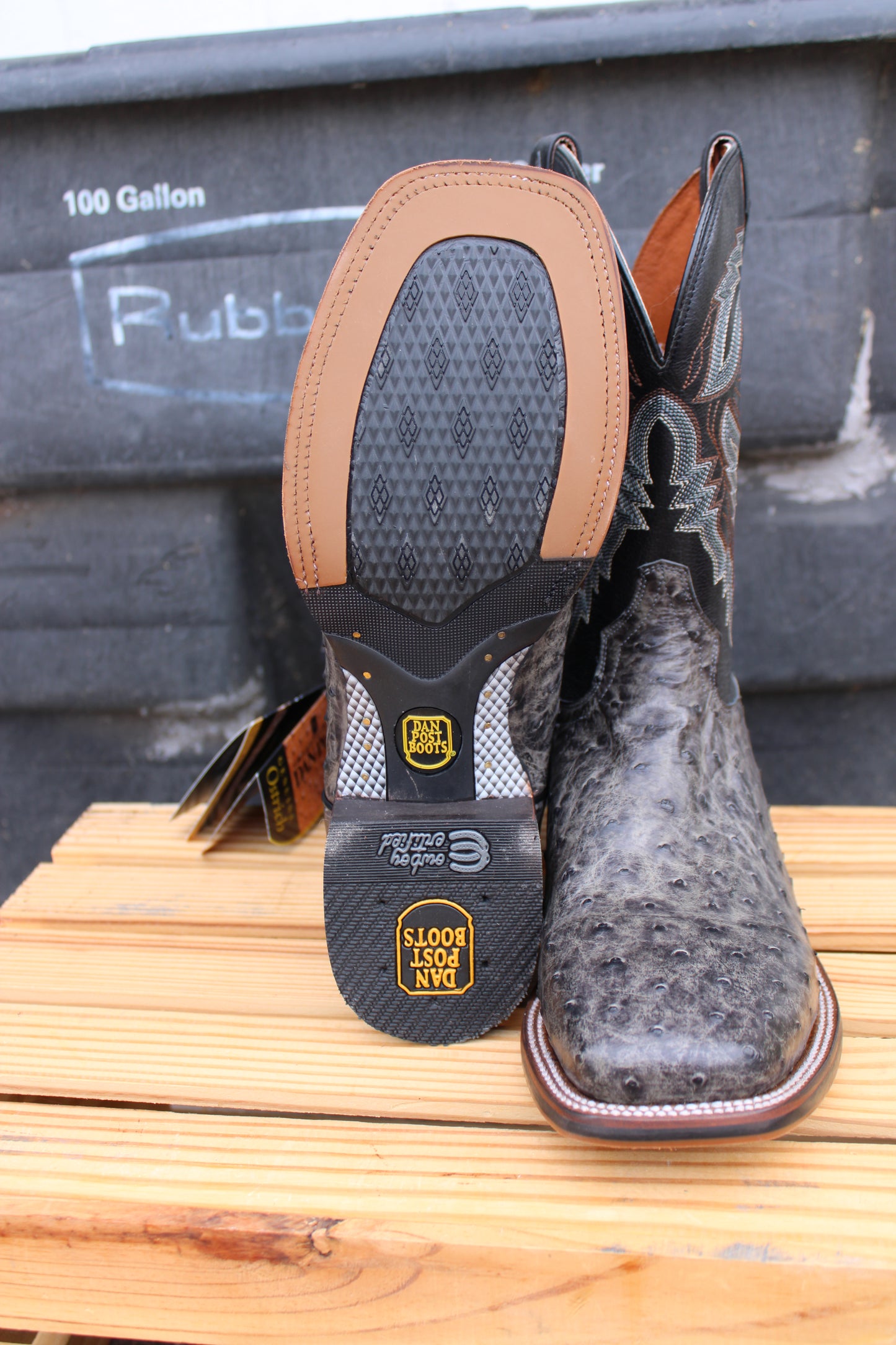Dan Post Cowboy Certified- Alamosa Full Quill Ostrich- Gray