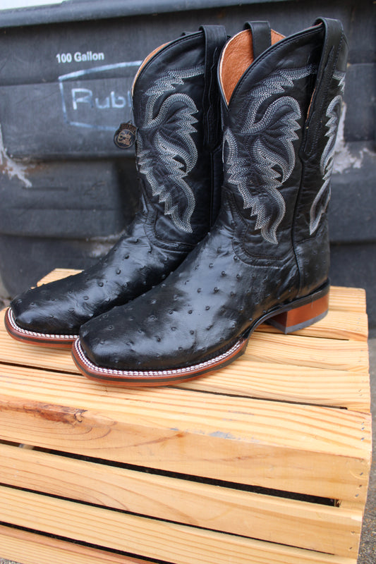 Dan Post Cowboy Certified-Alamosa Full Quill Ostrich- Black