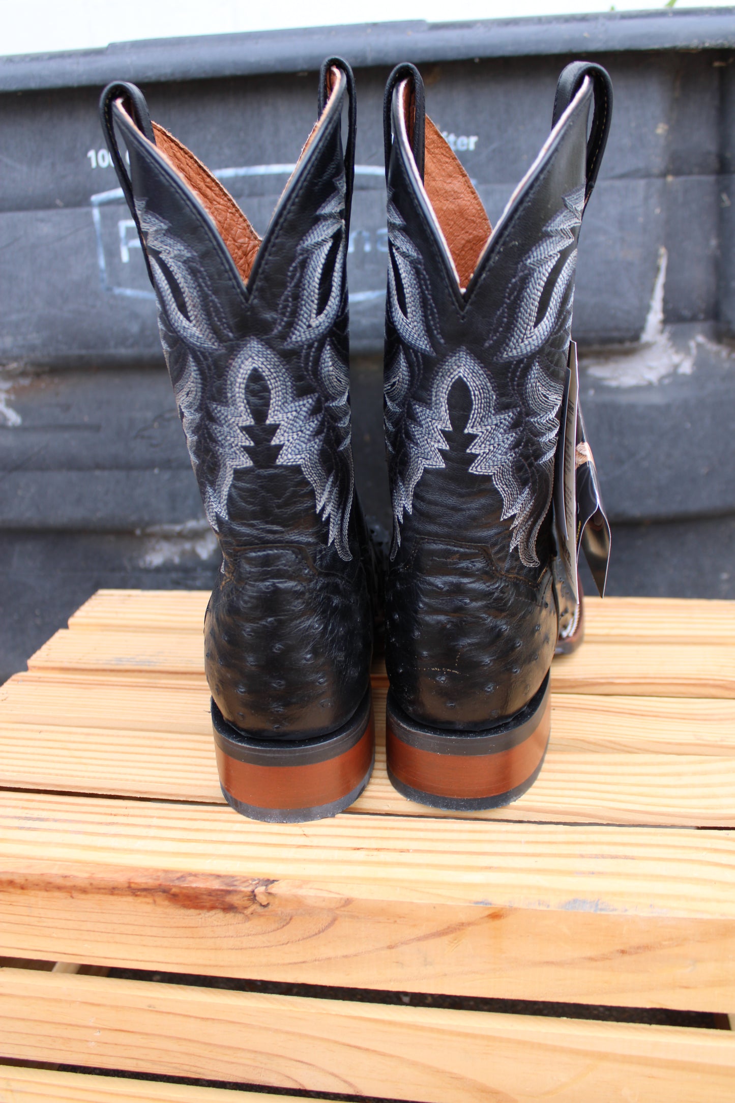 Dan Post Cowboy Certified-Alamosa Full Quill Ostrich- Black