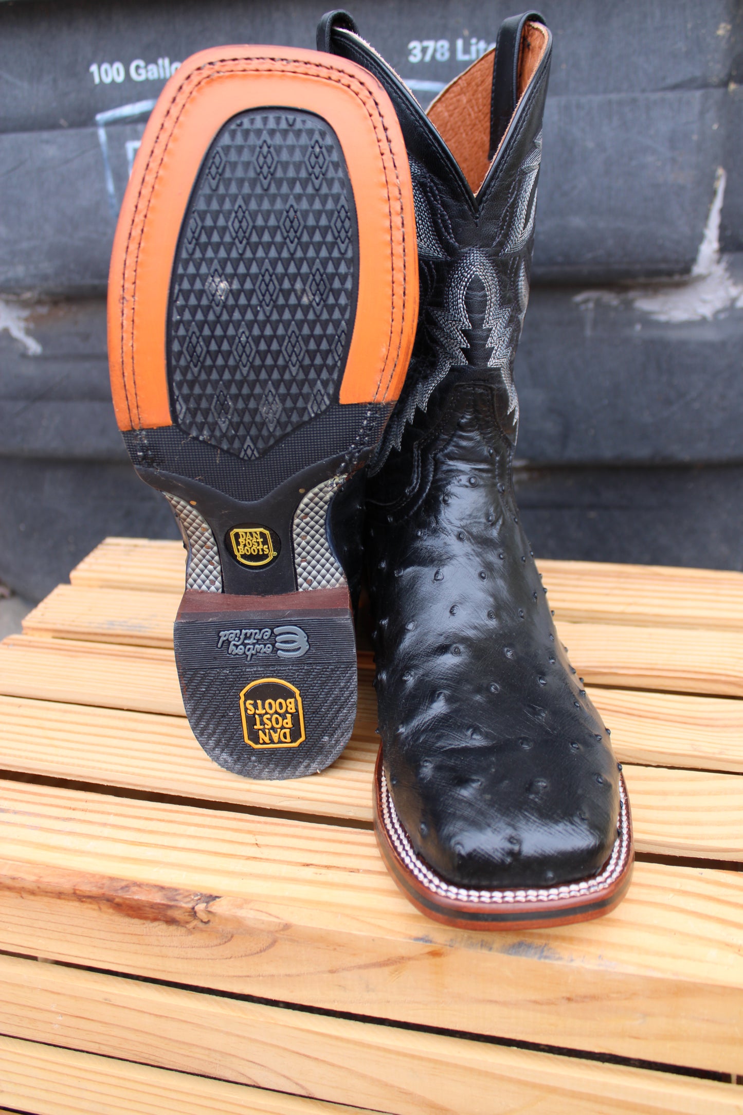 Dan Post Cowboy Certified-Alamosa Full Quill Ostrich- Black
