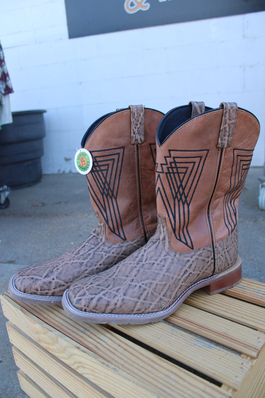 Cowboy Approved by Laredo-Beige & Tan Elephant Print