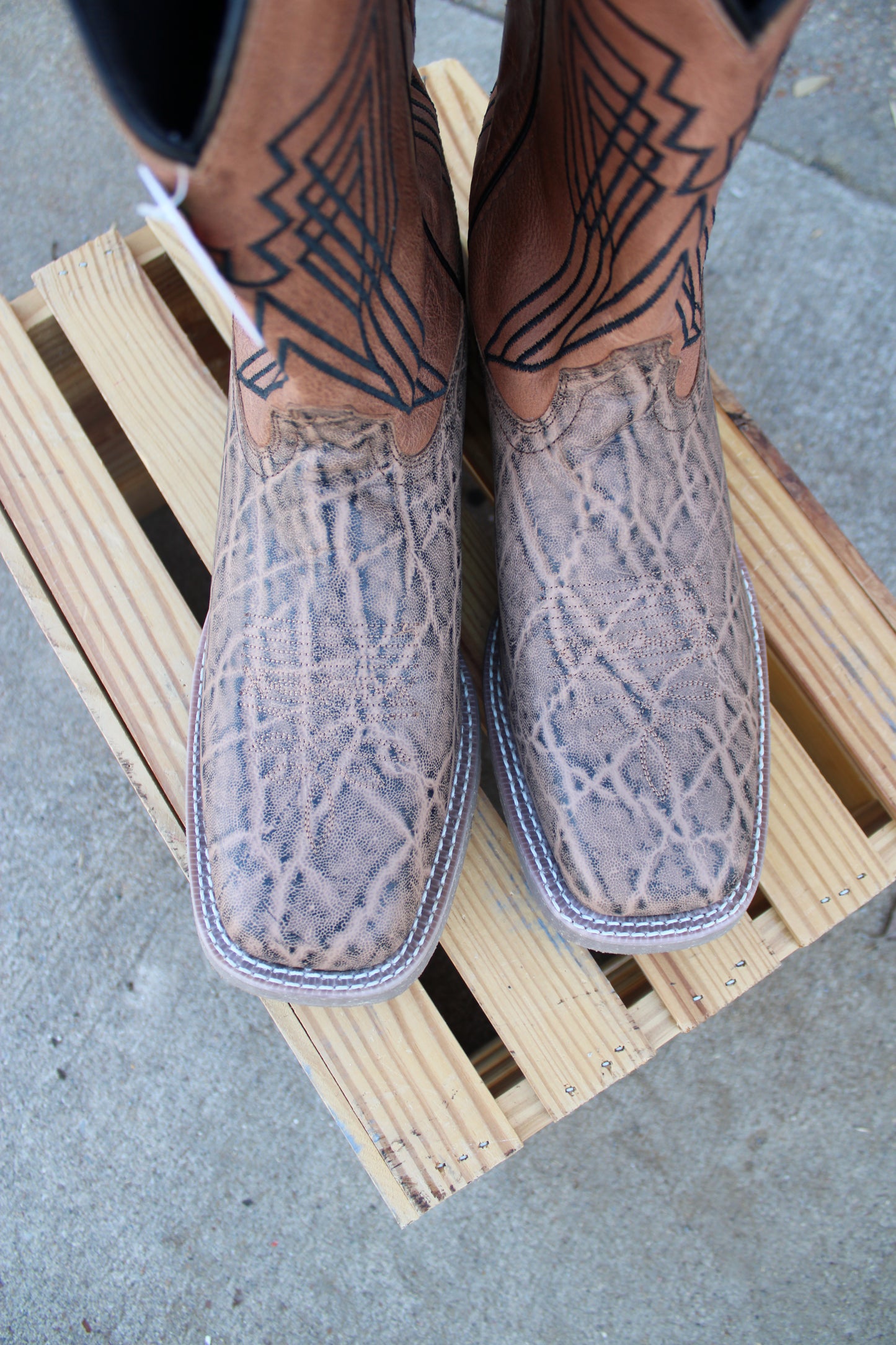 Cowboy Approved by Laredo-Beige & Tan Elephant Print