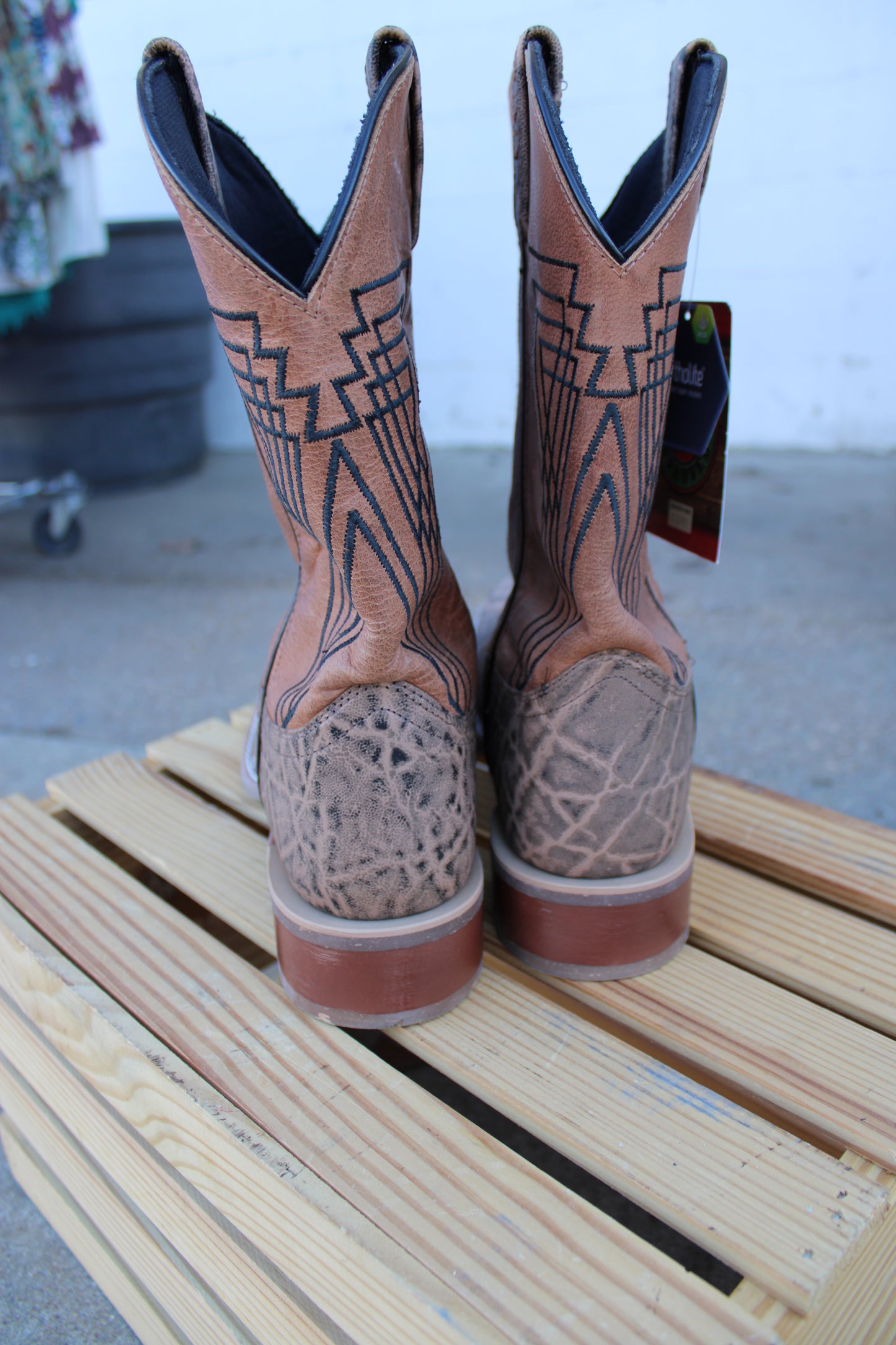 Cowboy Approved by Laredo-Beige & Tan Elephant Print