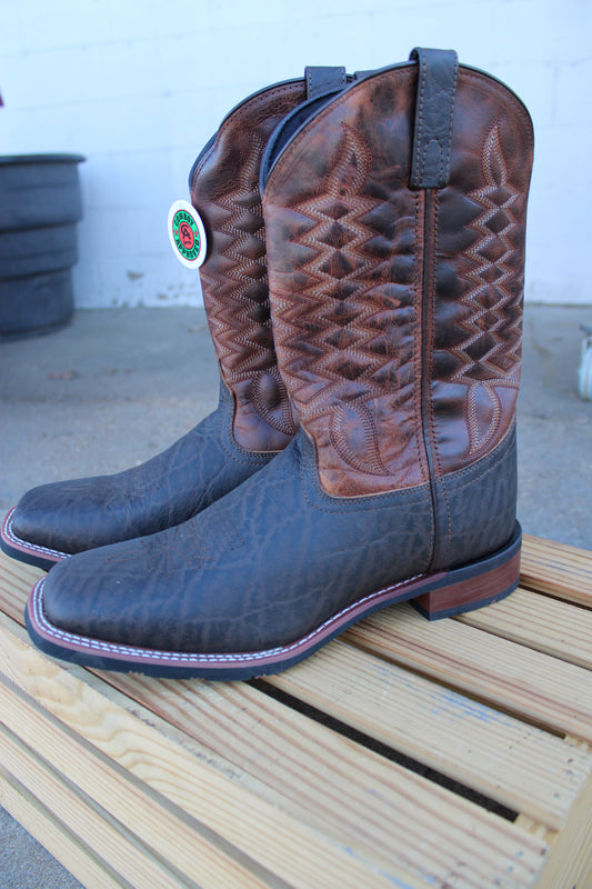 Cowboy Approved by Laredo- Brown & Rust Elephant Print