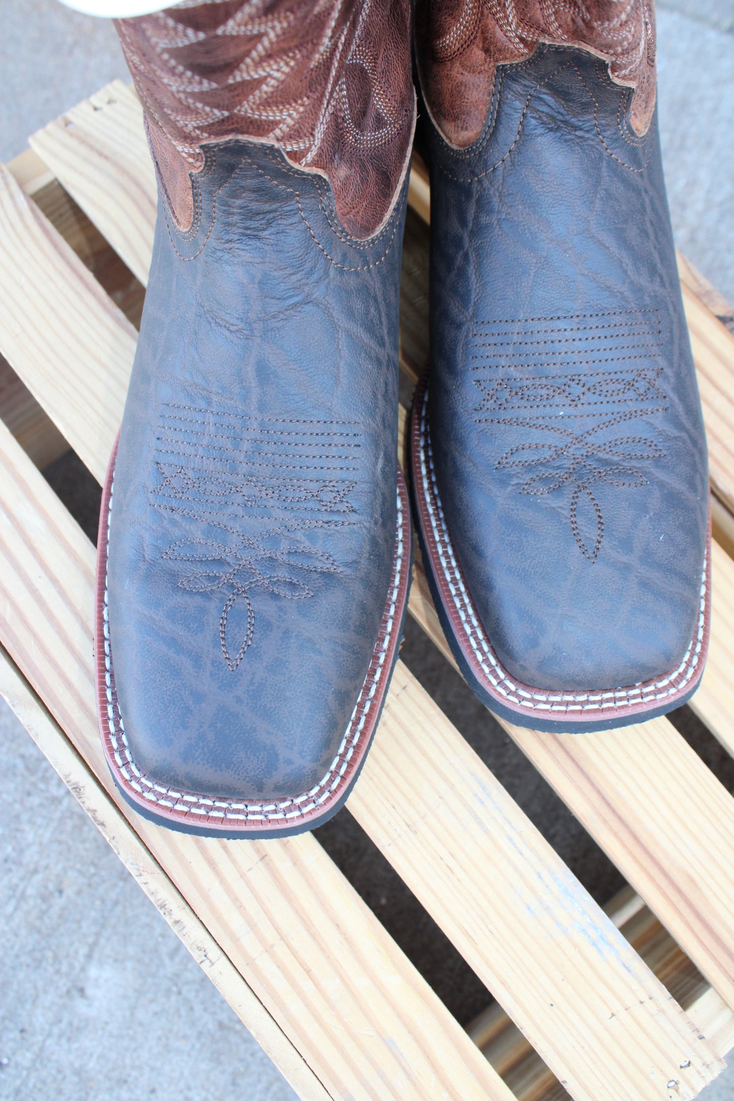 Cowboy Approved by Laredo- Brown & Rust Elephant Print