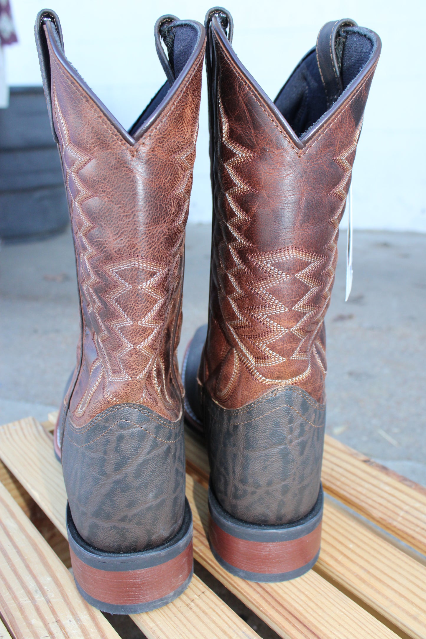Cowboy Approved by Laredo- Brown & Rust Elephant Print