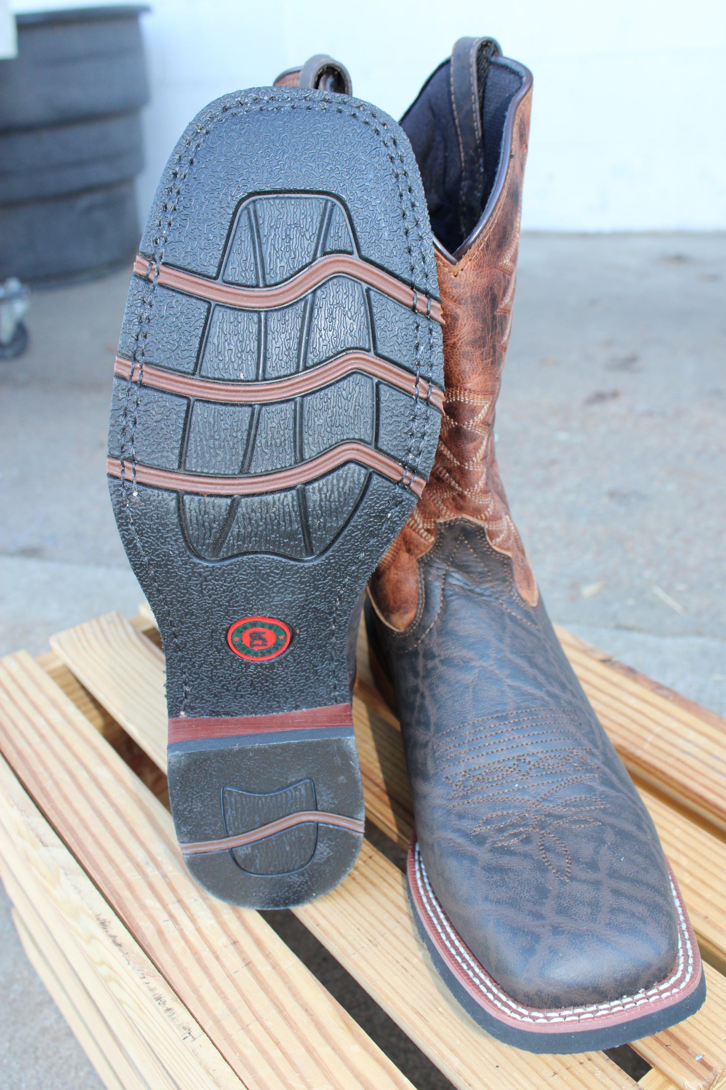 Cowboy Approved by Laredo- Brown & Rust Elephant Print