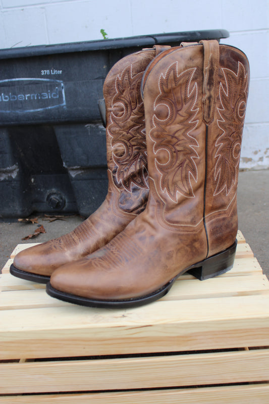 Dan Post-Round Toe-Distressed Brown