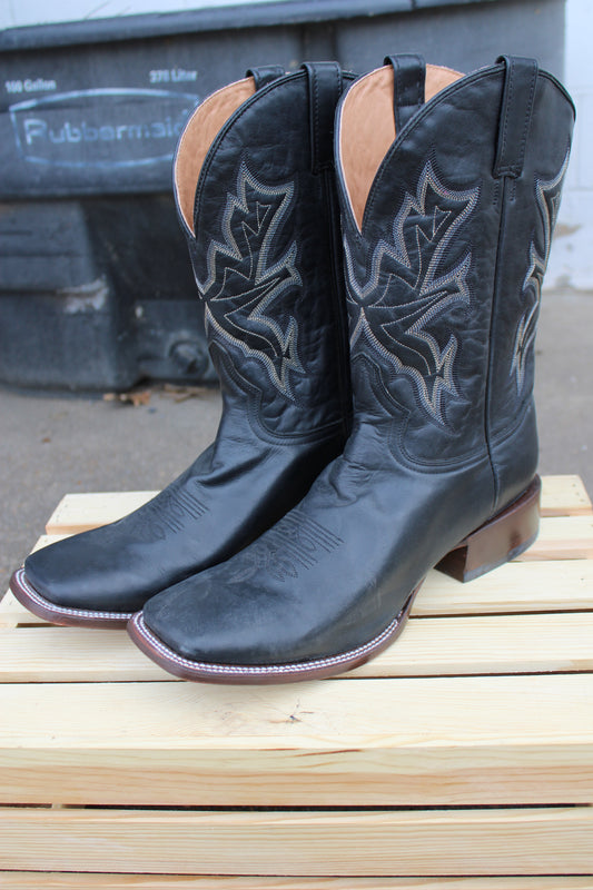 Stetson-All Black Square Toe