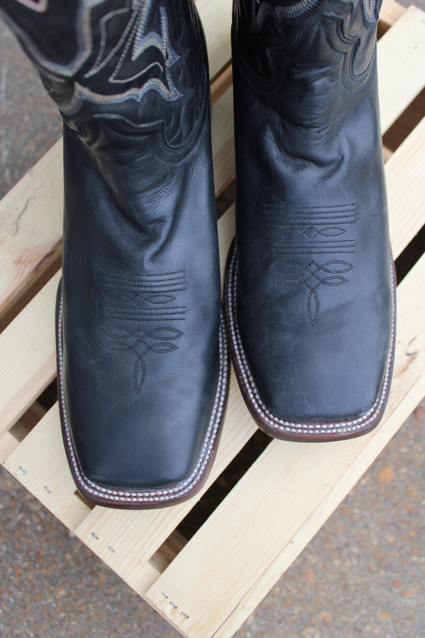 Stetson-All Black Square Toe