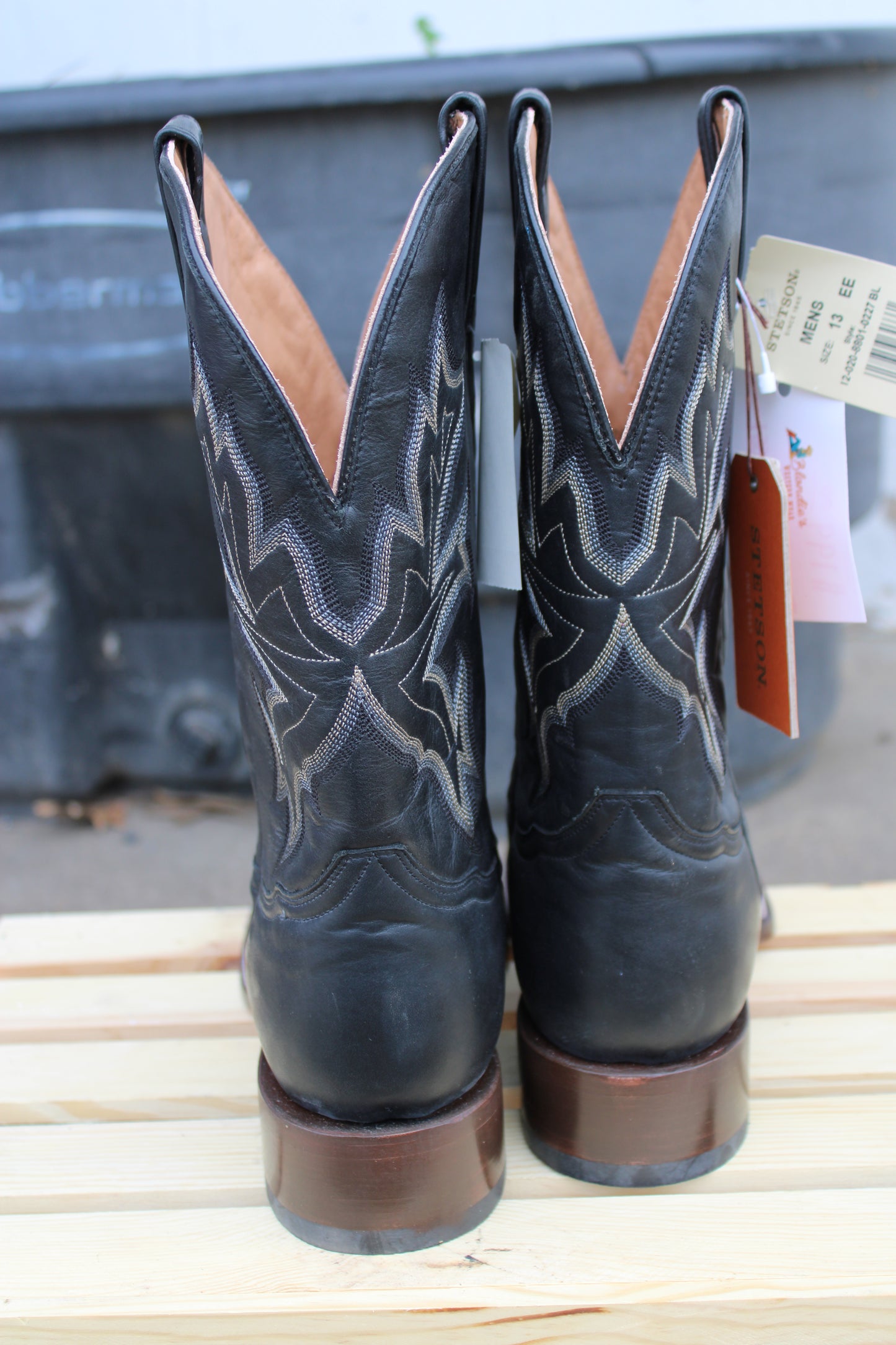 Stetson-All Black Square Toe