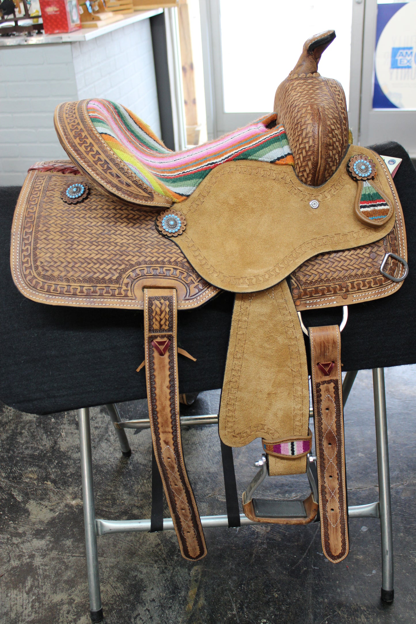13” Silver Royal "Serape Deluxe" Barrel Saddle