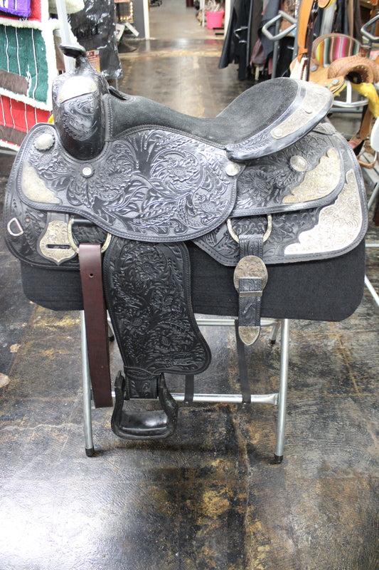 16 1/2” Silver Royal "Black Beauty" Show Saddle