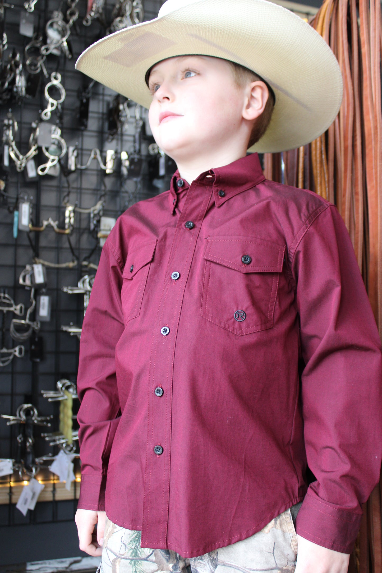 Wine Boy’s Longsleeve Shirt by Stetson®