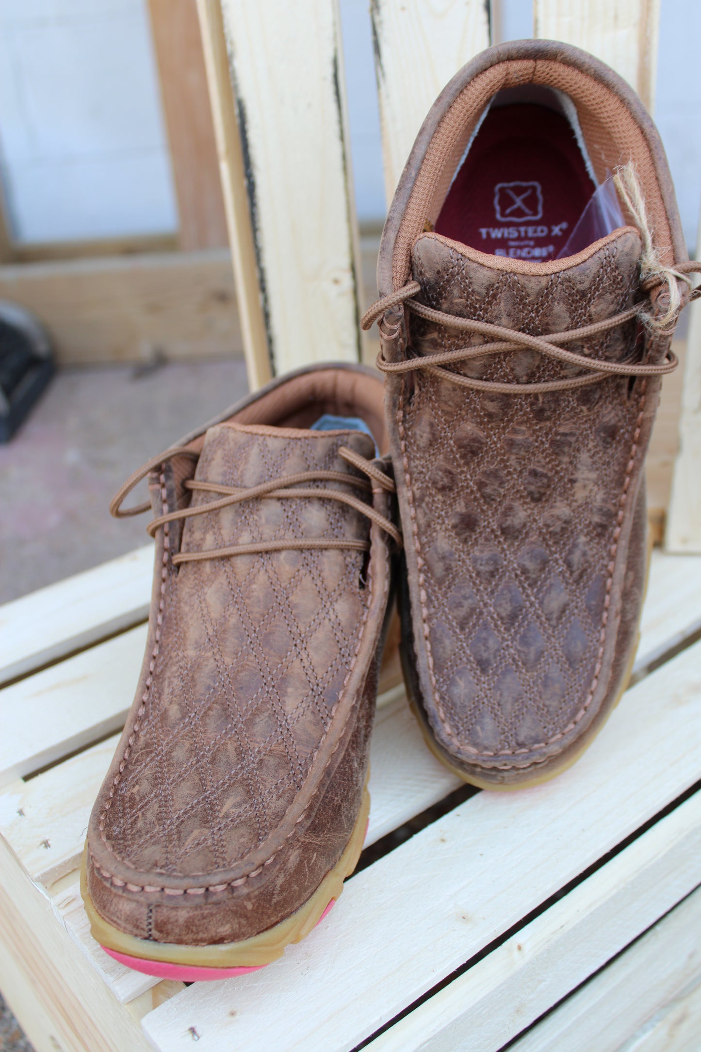 Women's Chukka Driving Moc by Twisted X-Tough Enough To Wear Pink