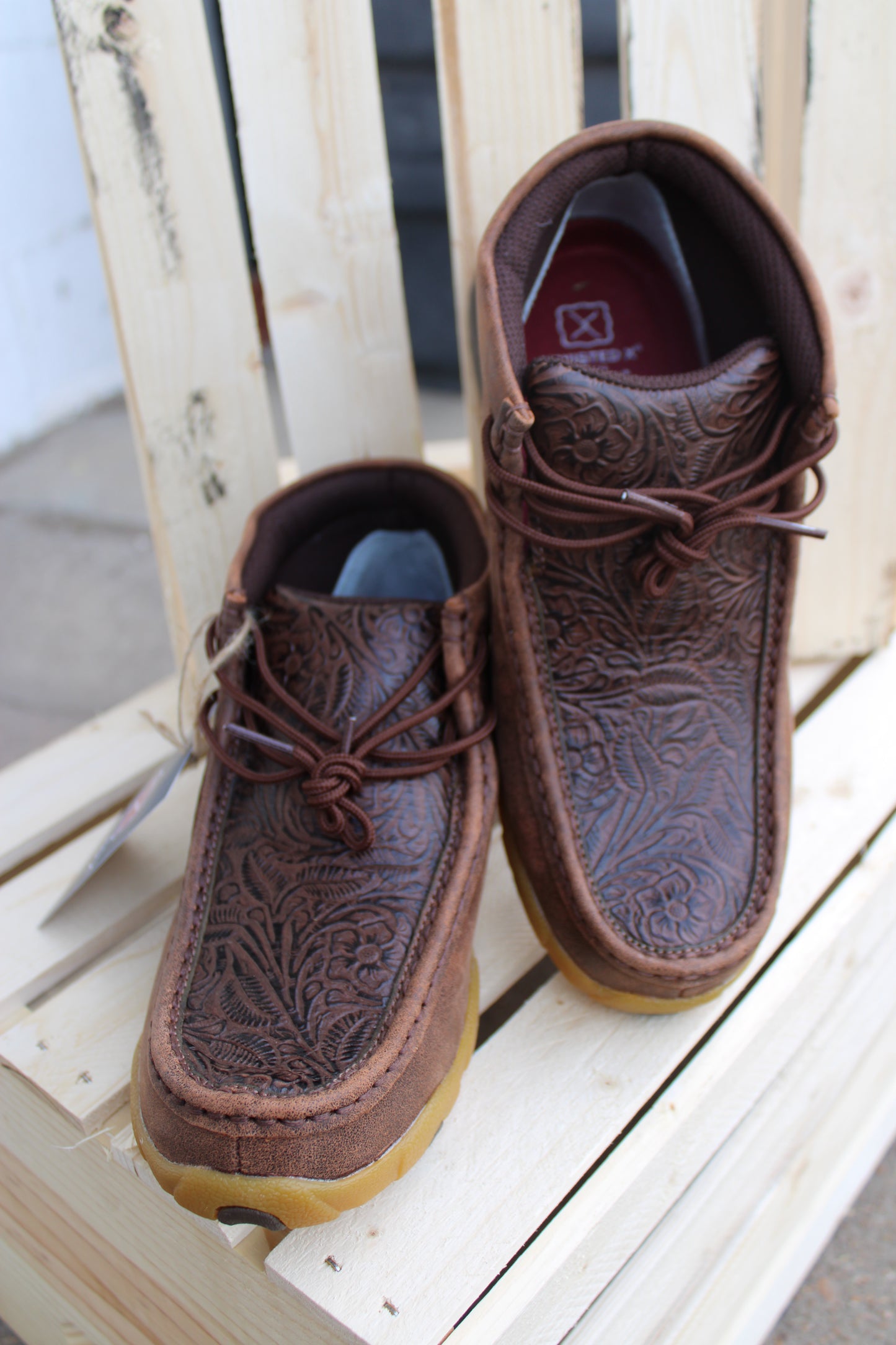Women's Chukka Driving Moc by Twisted X-Brown Tooled