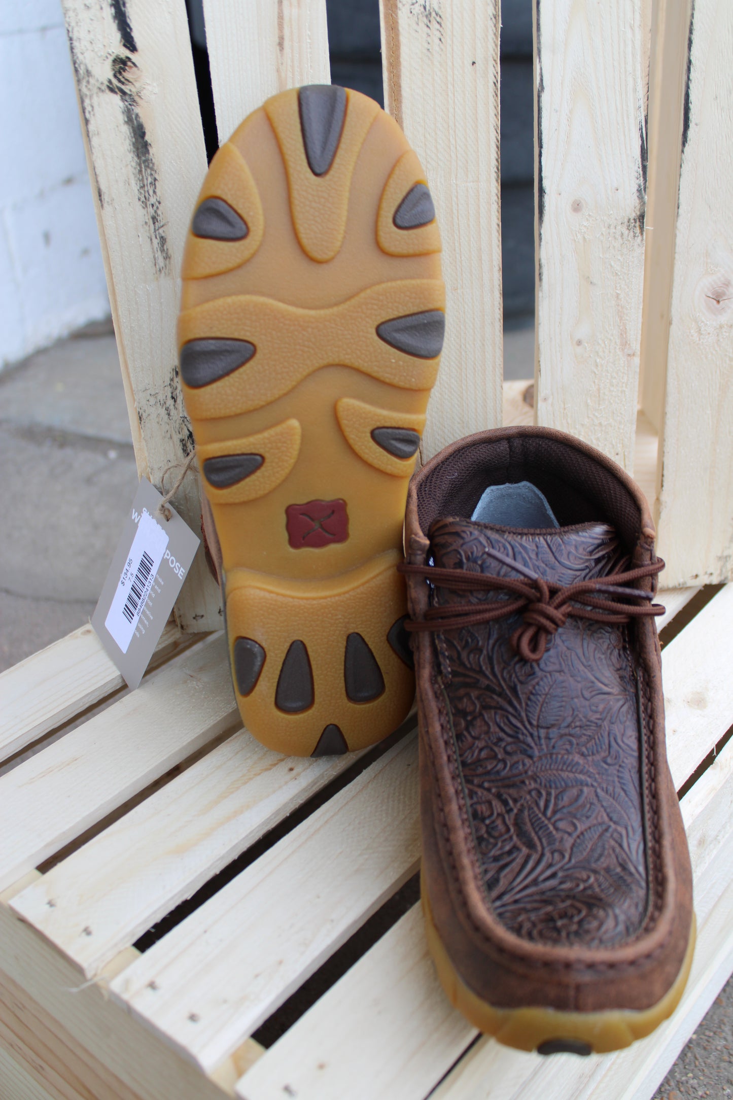 Women's Chukka Driving Moc by Twisted X-Brown Tooled