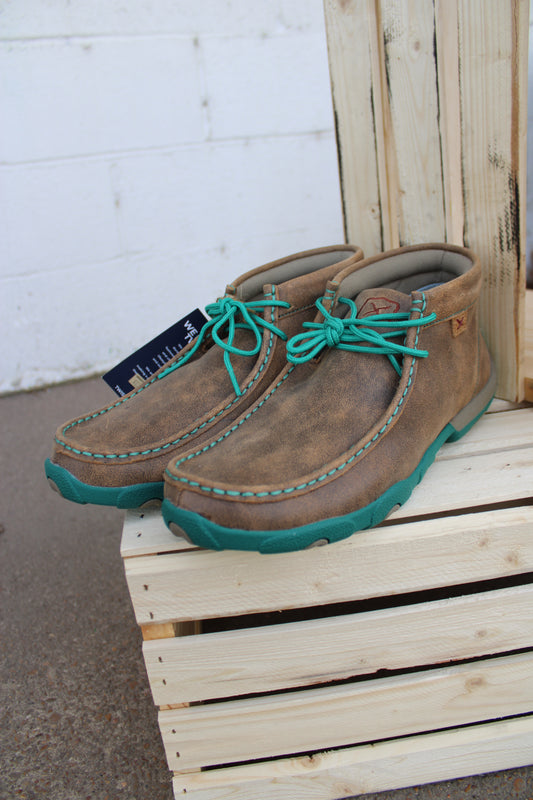 Women's Chukka Driving Moc by Twisted X- Bomber & Turquoise