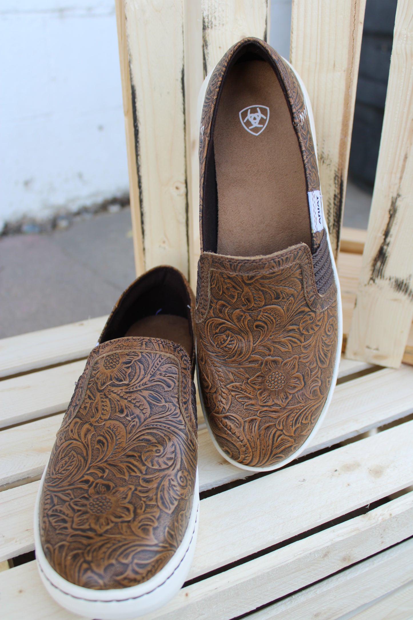 Women’s Floral Leather Slip On by Ariat®
