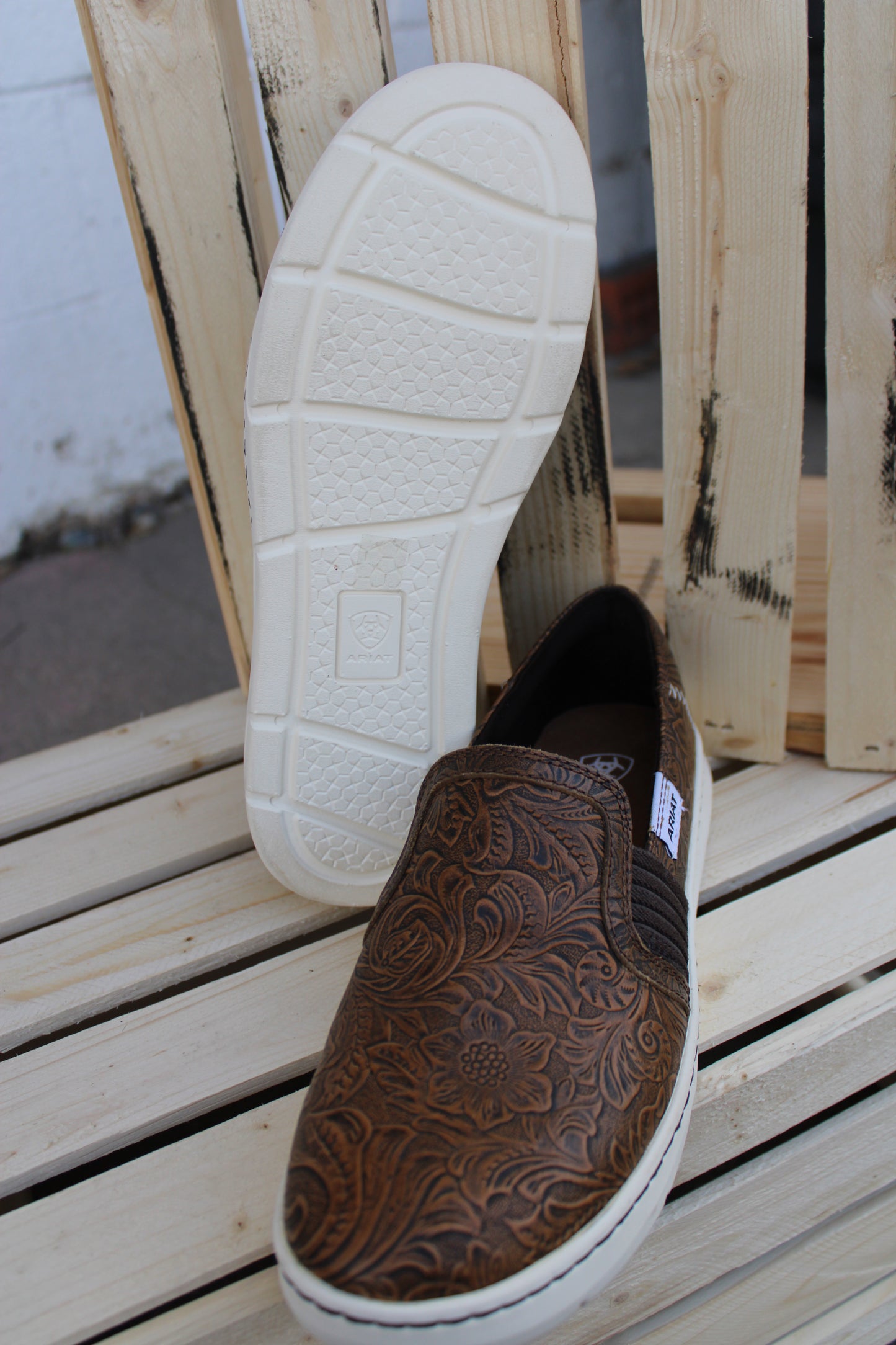 Women’s Floral Leather Slip On by Ariat®