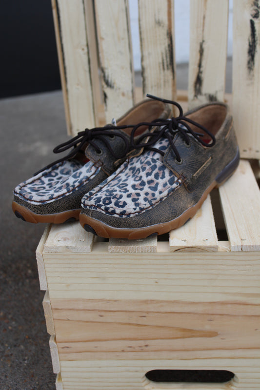 Women's Boat Shoe Driving Moc by Twisted X-Leopard