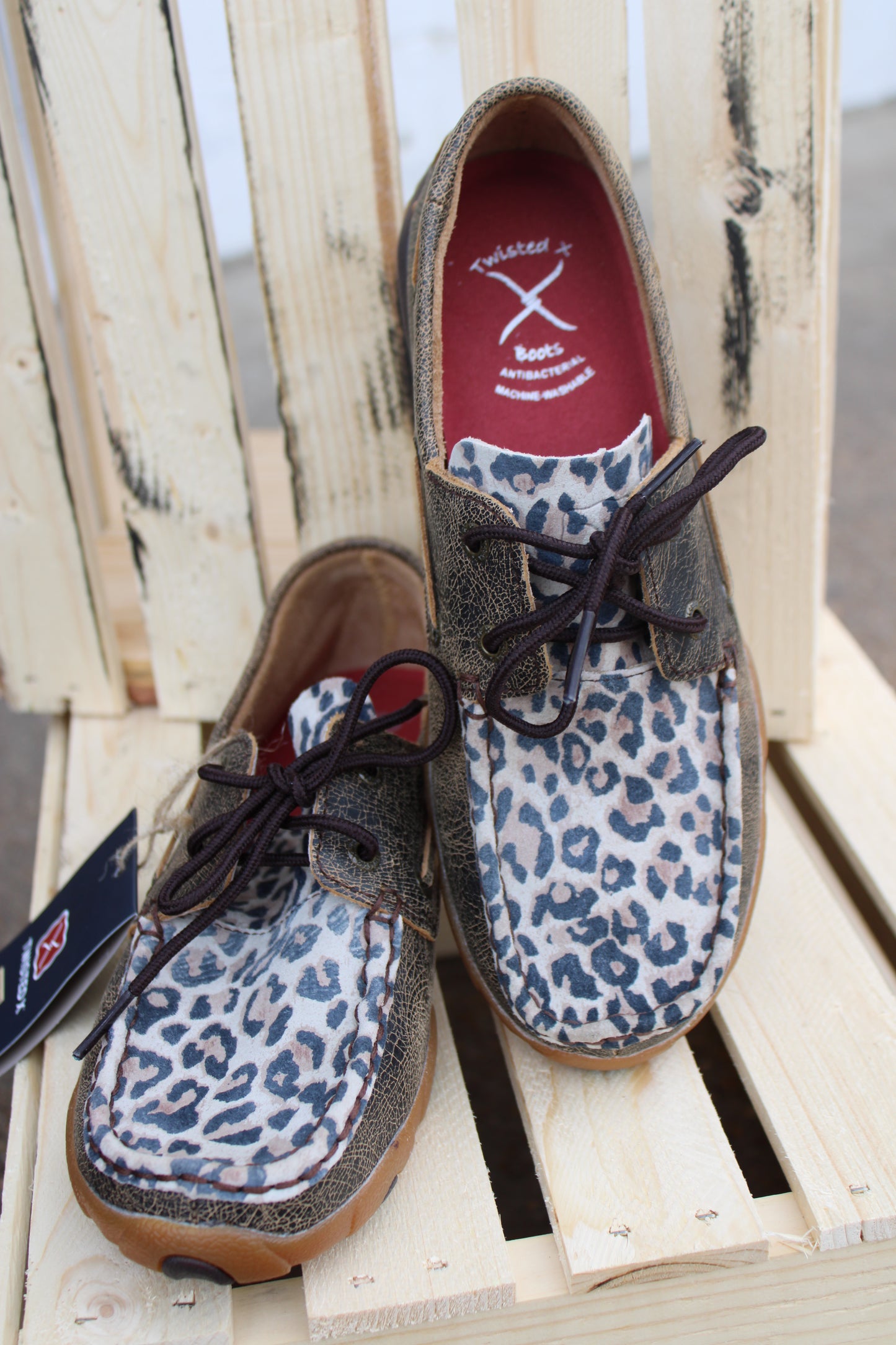 Women's Boat Shoe Driving Moc by Twisted X-Leopard