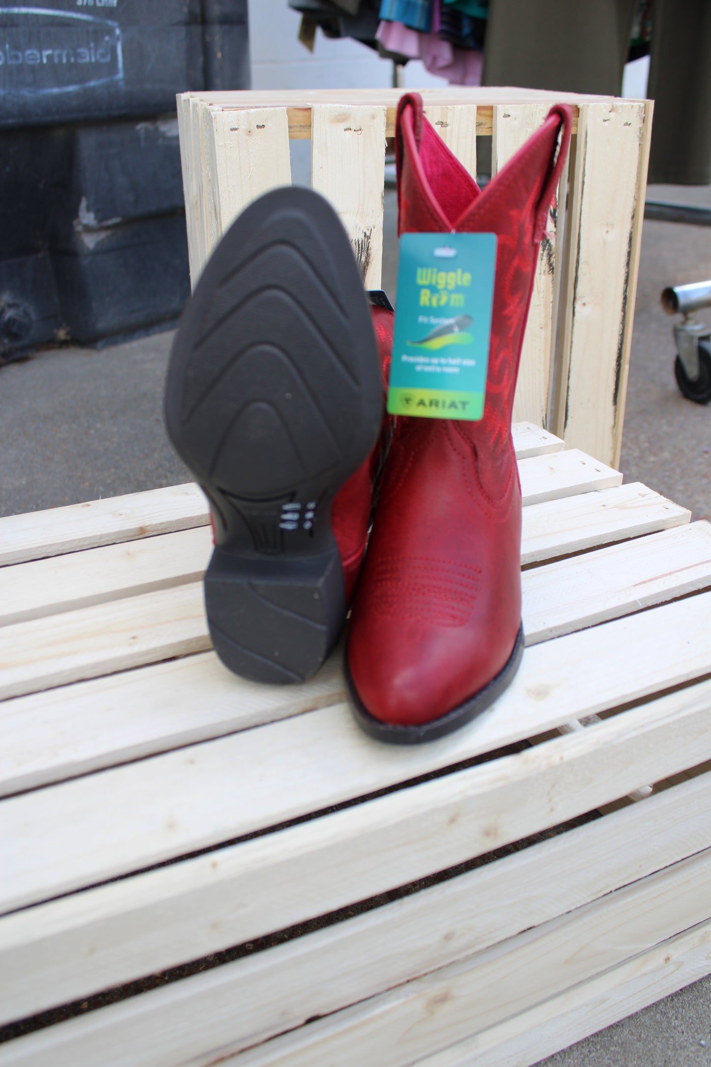 Ariat- Kid's Western Heritage R Toe Boot- Rosy Red