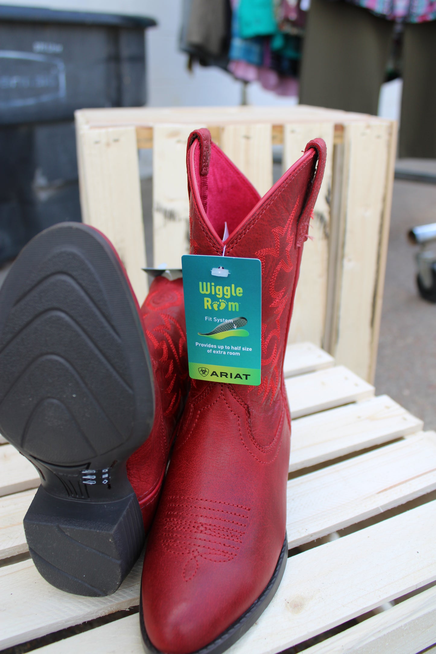 Ariat- Kid's Western Heritage R Toe Boot- Rosy Red