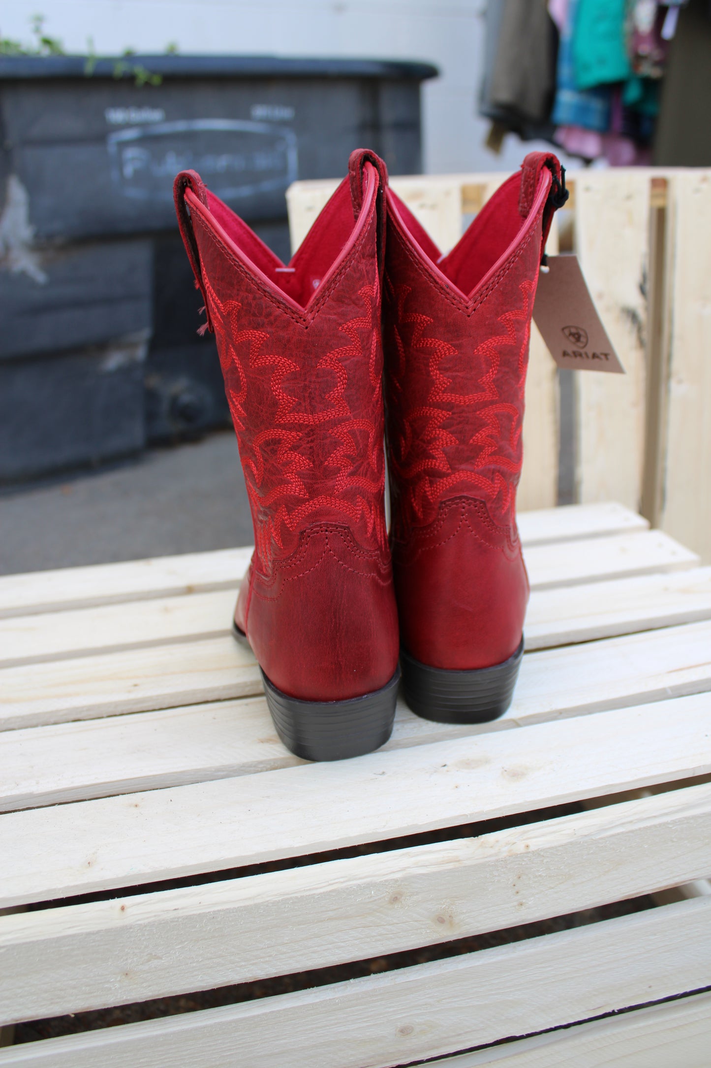 Ariat- Kid's Western Heritage R Toe Boot- Rosy Red
