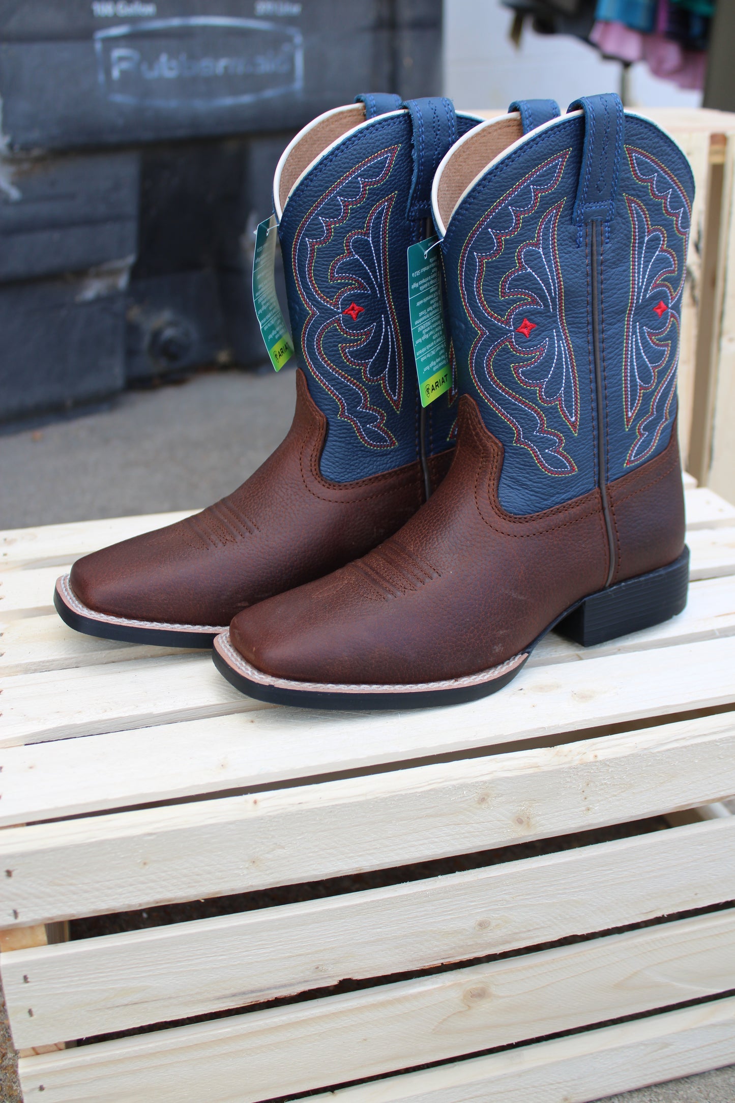 Ariat- Kid's Quickdraw Boot- Brown Oiled Rowdy and Royal