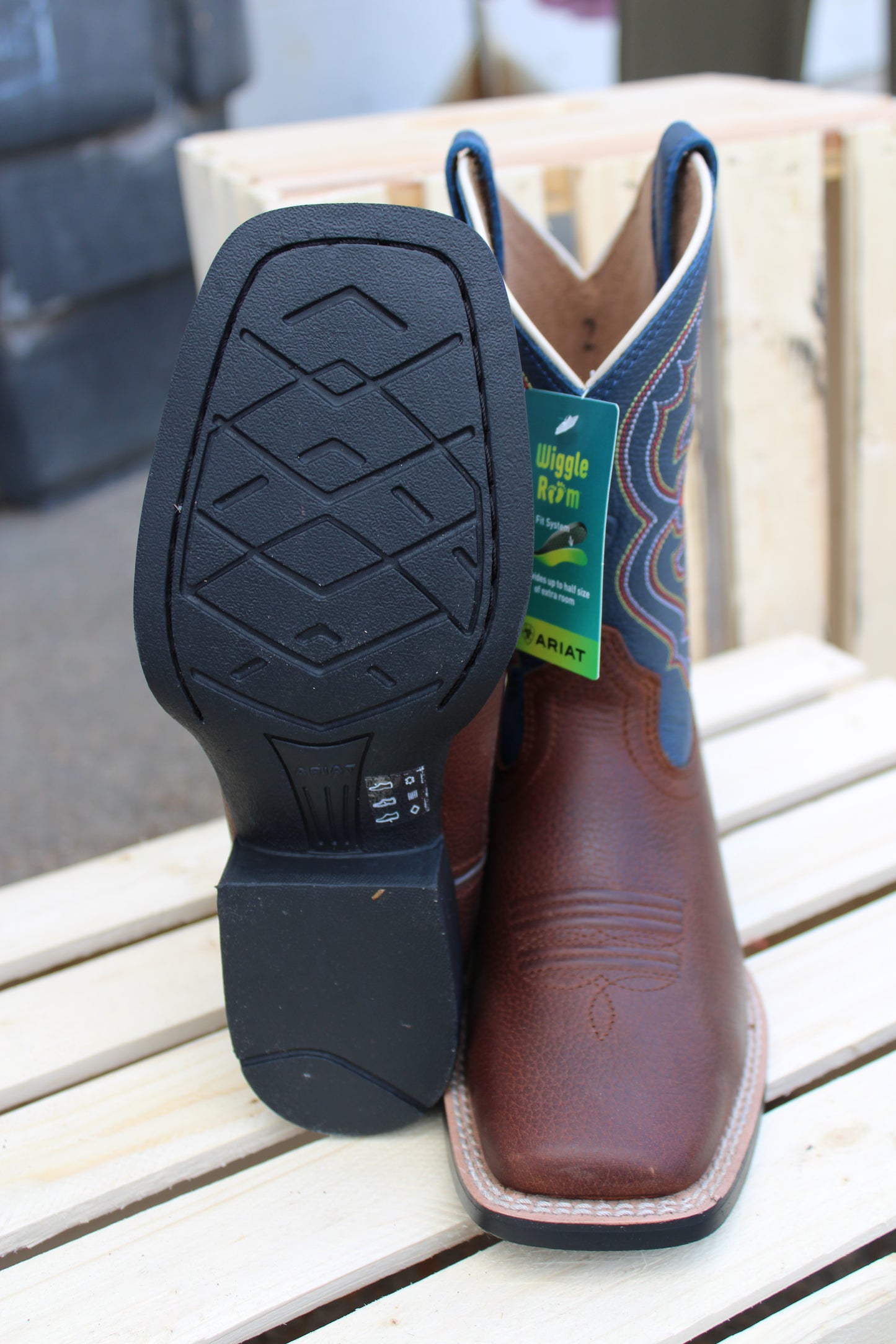 Ariat- Kid's Quickdraw Boot- Brown Oiled Rowdy and Royal