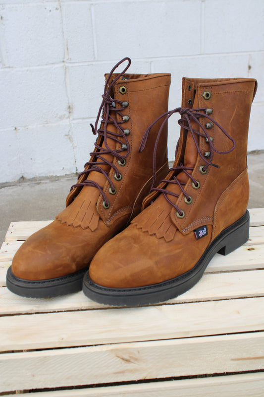 Justin 764- 8" Lace Up Steel Toe Work Boot