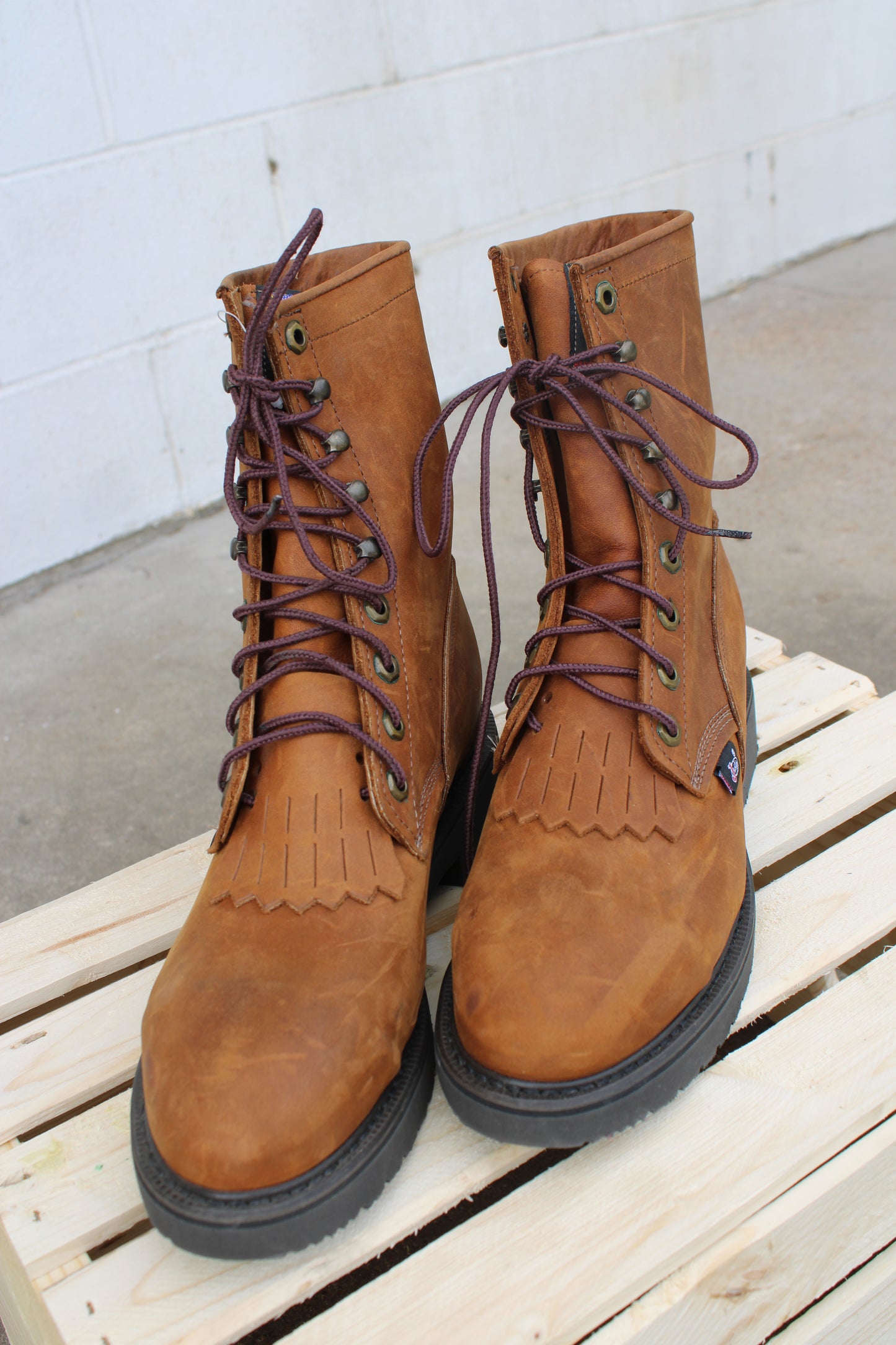 Justin 764- 8" Lace Up Steel Toe Work Boot