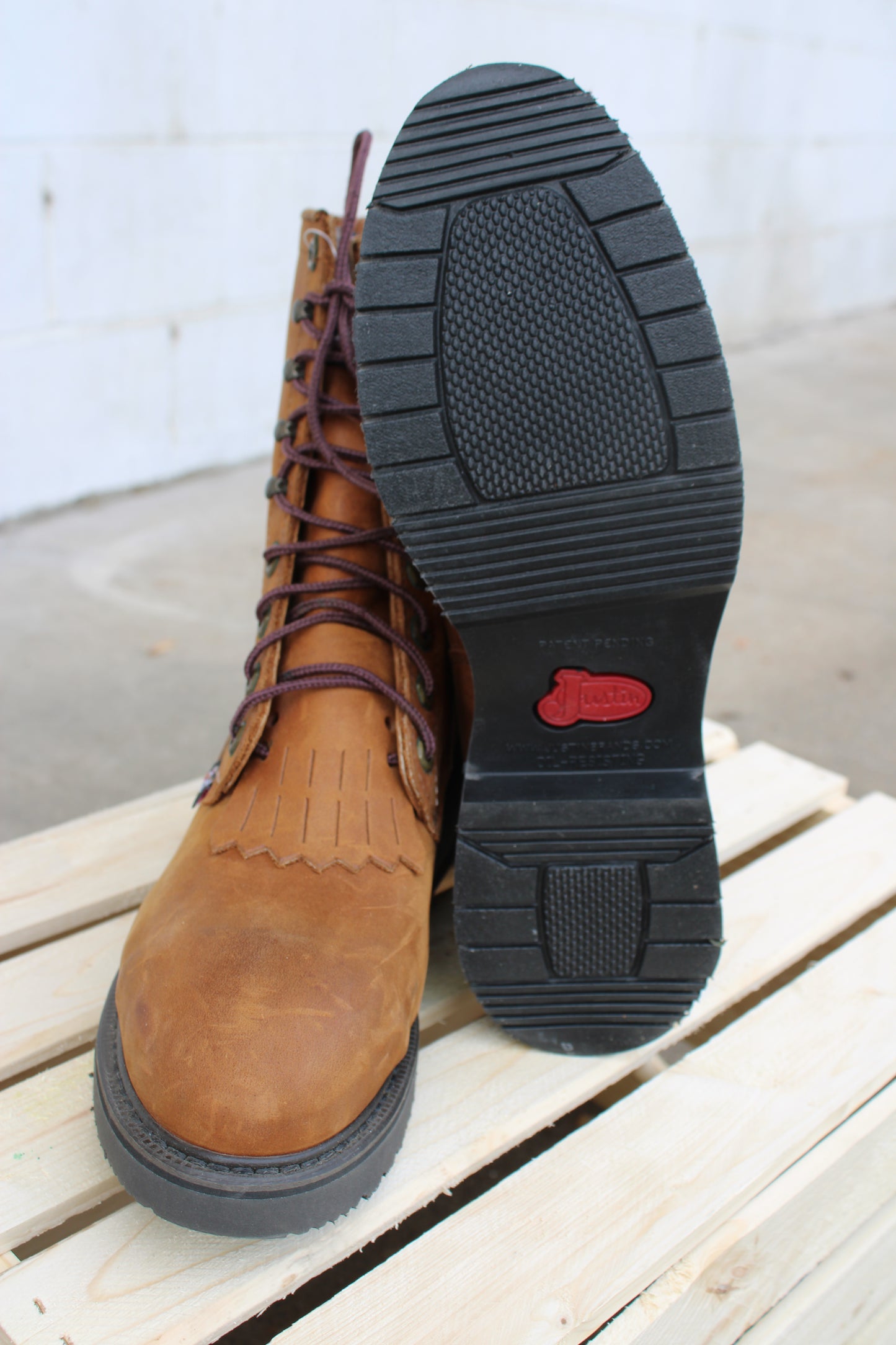 Justin 764- 8" Lace Up Steel Toe Work Boot