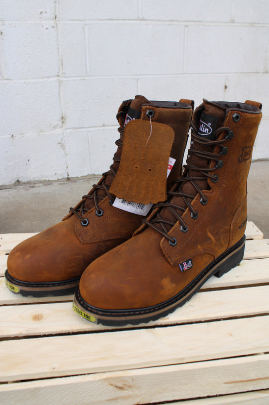 Justin 8" Lace-Up Steel Toe Work Boots