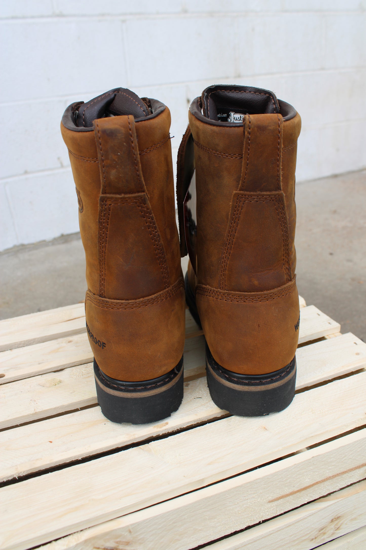 Justin 8" Lace-Up Steel Toe Work Boots